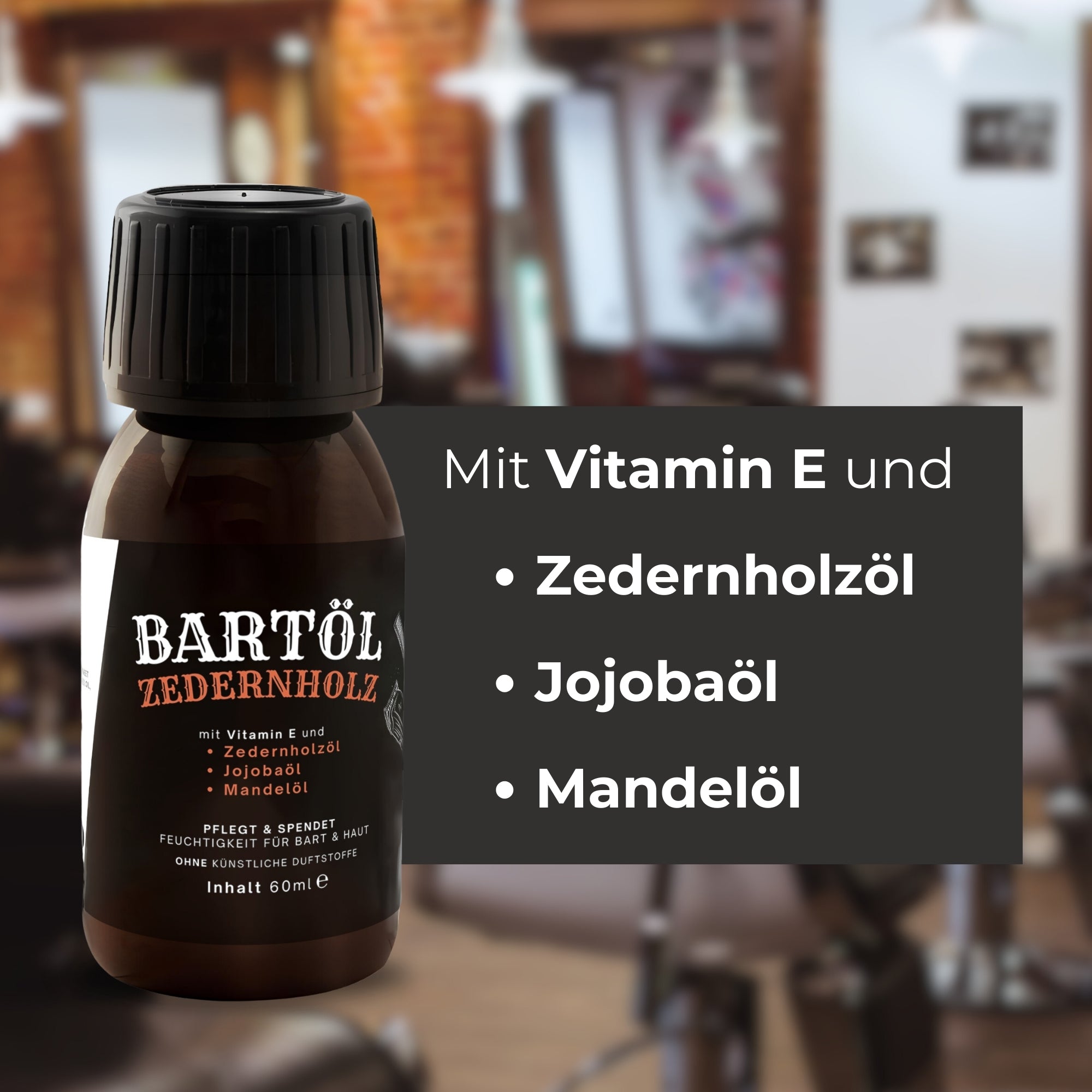 Bartöl Zedernholz 60 ml Bartpflege mit Jojobaöl und Mandelöl - Mimaro