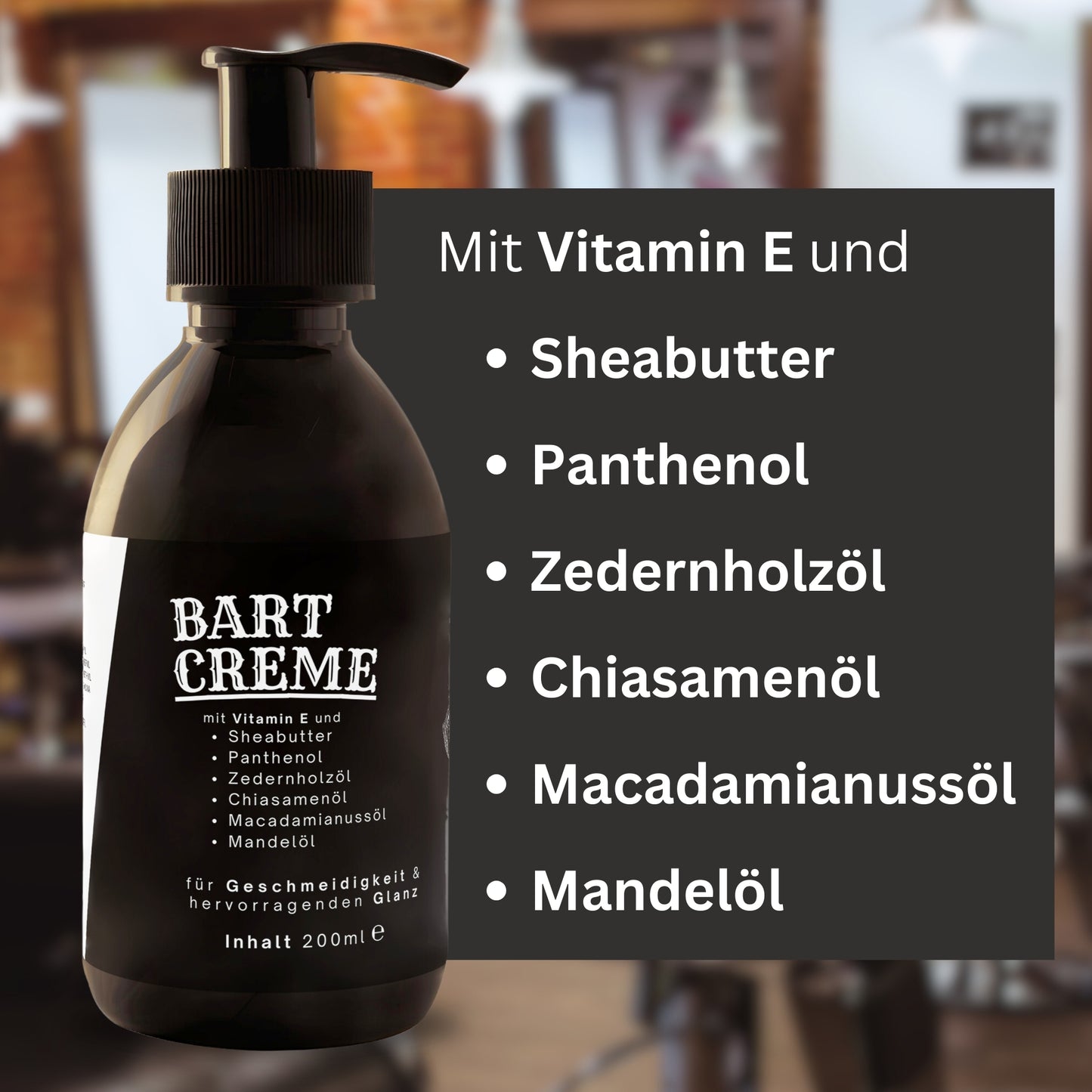 Bartcreme Bartpflege Bart Creme mit Sheabutter und Panthenol 200ml - Mimaro