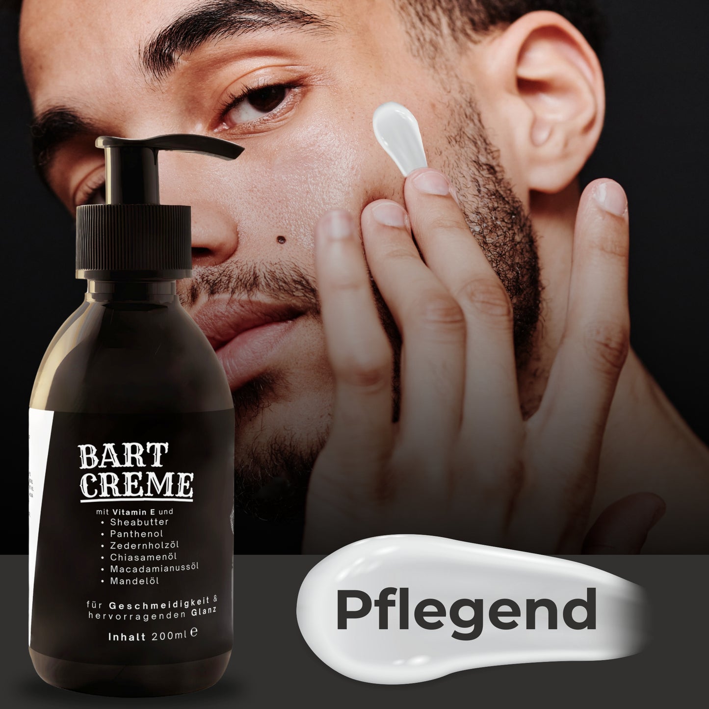 Bartcreme Bartpflege Bart Creme mit Sheabutter und Panthenol 200ml - Mimaro
