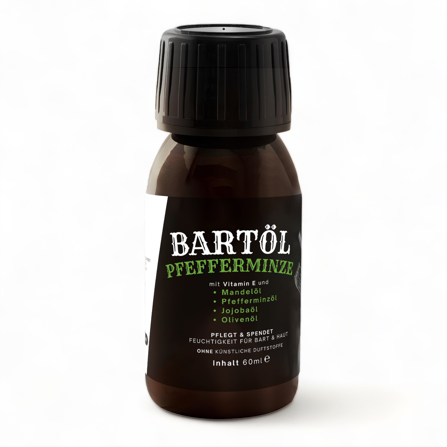Bartöl Pfefferminze 60 ml Bartpflege mit Jojobaöl, Mandelöl und Olivenöl - Mimaro