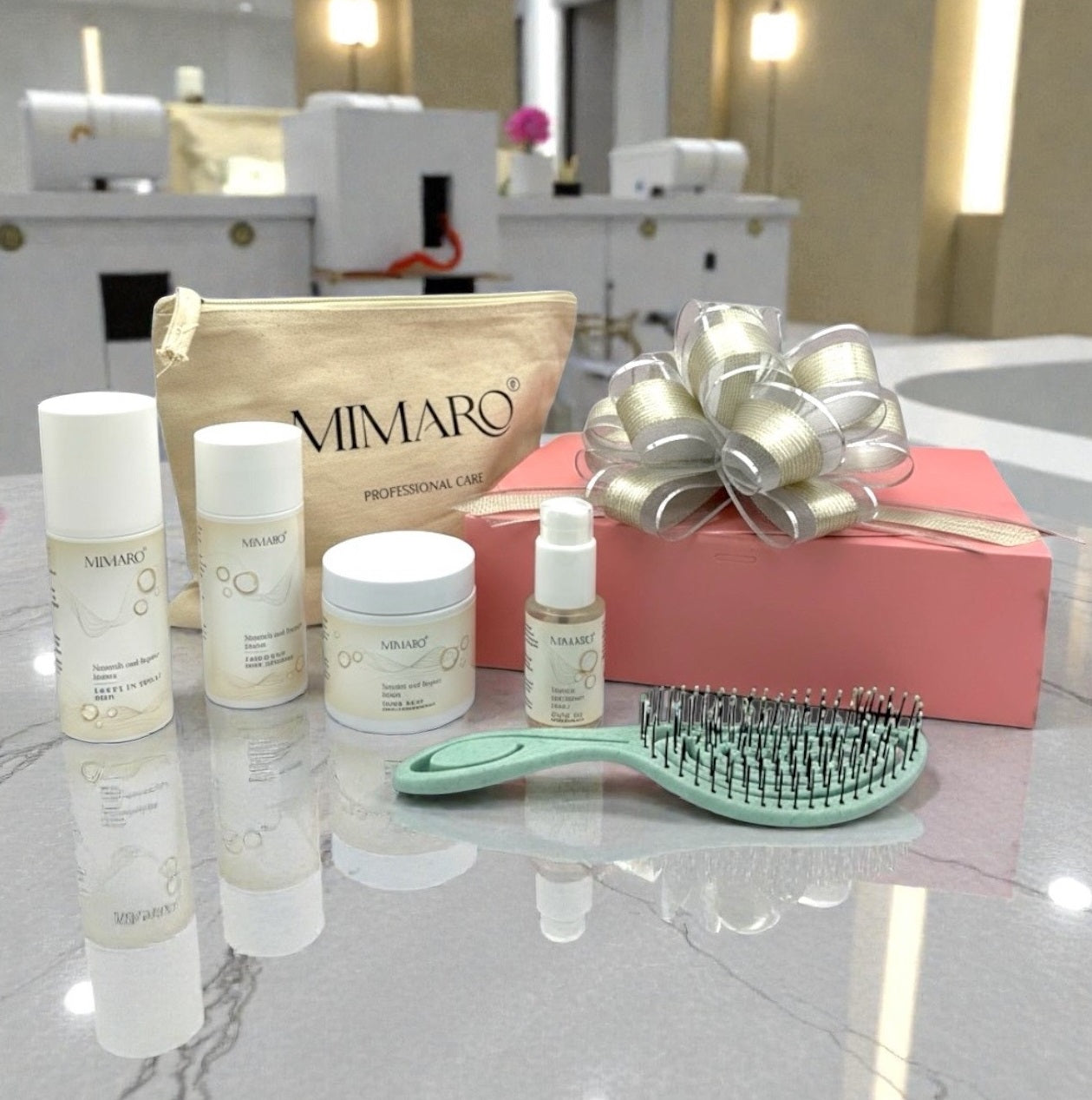 Mimaro® Haarpflege Geschenk Set für sichtbar geschmeidiges & gepflegt glänzendes Haar