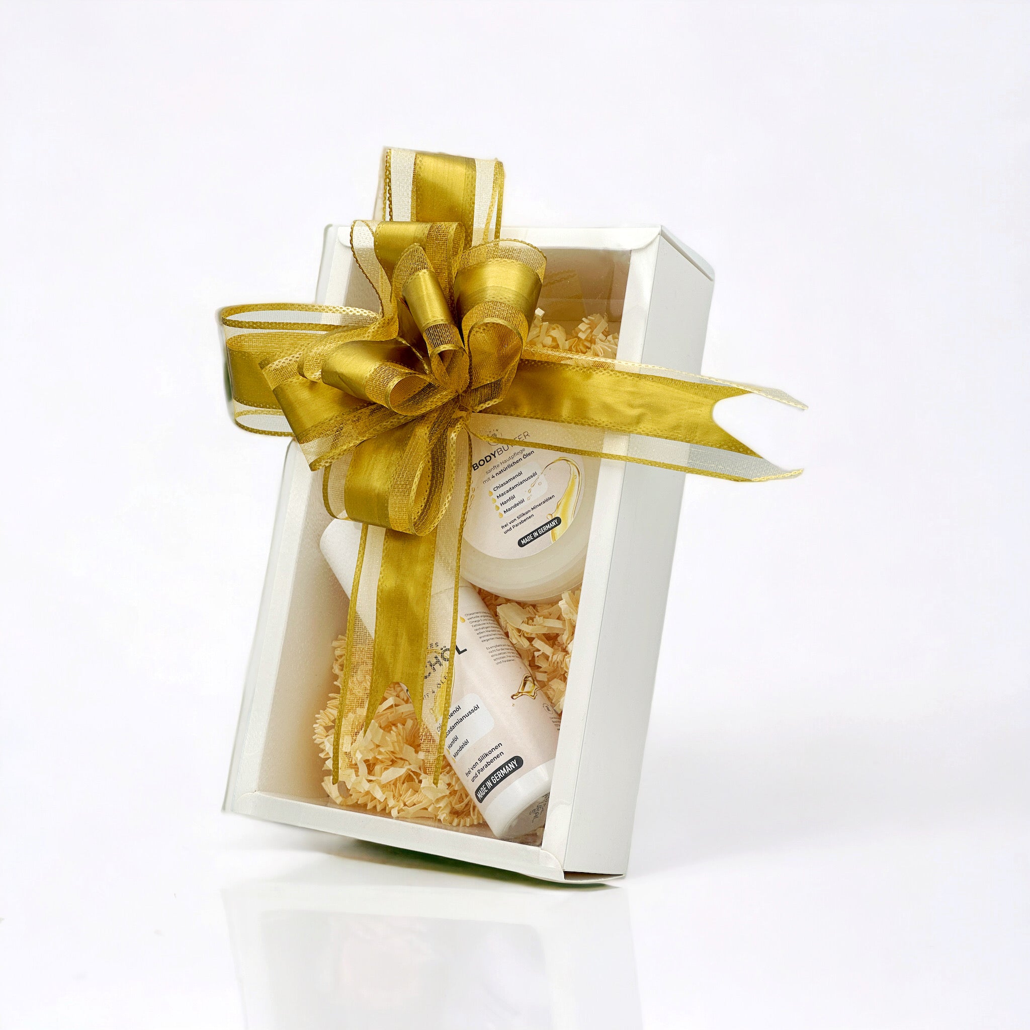 Geschenk Set Bodybutter und Duschöl Geschenkbox Duschgel je 150ml - Mimaro