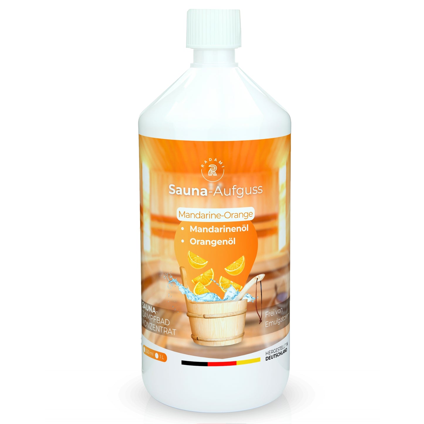 Saunaduft Saunaaufguss Sauna Duft Konzentrat Mandarine Orange 1L