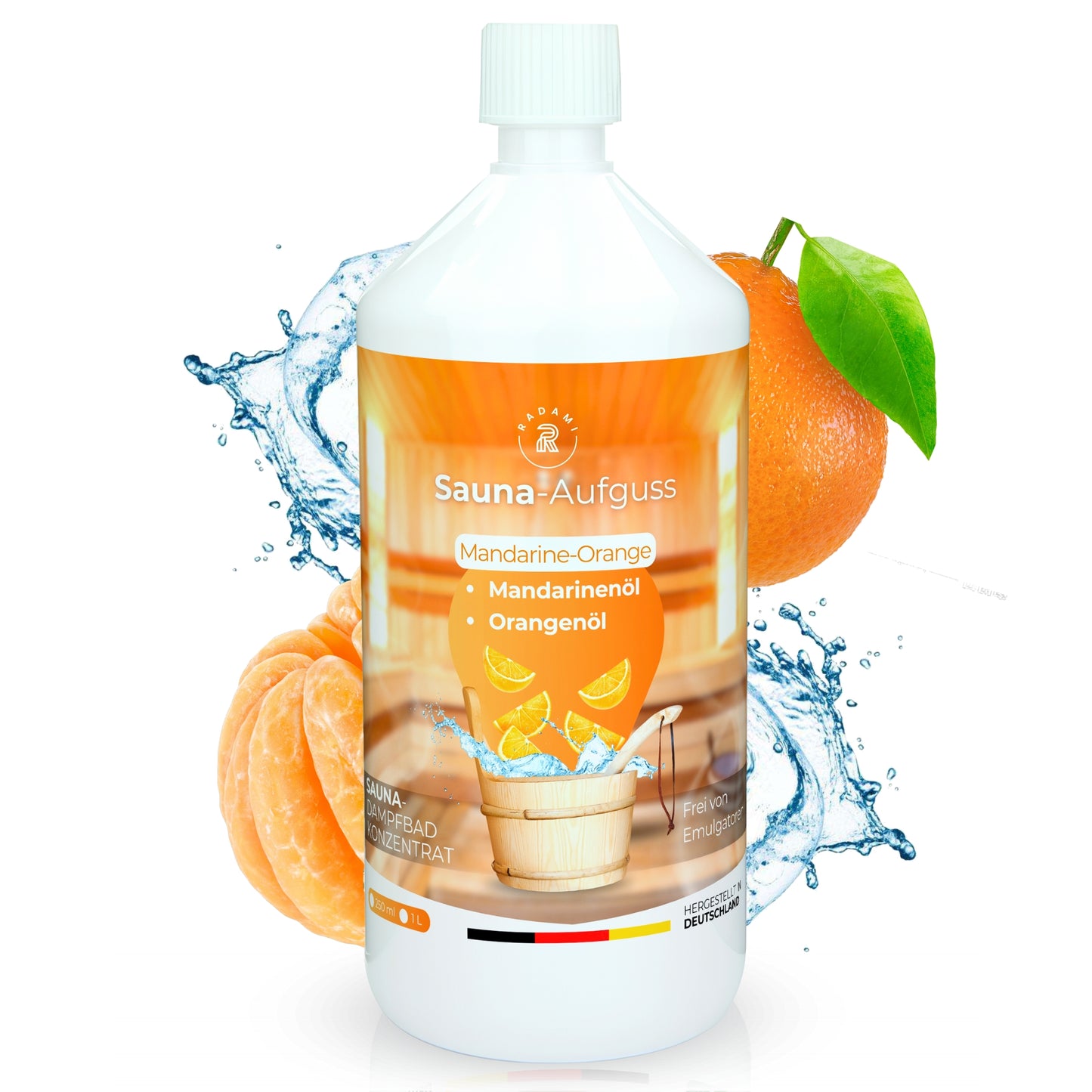 Saunaduft Saunaaufguss Sauna Duft Konzentrat Mandarine Orange 1L