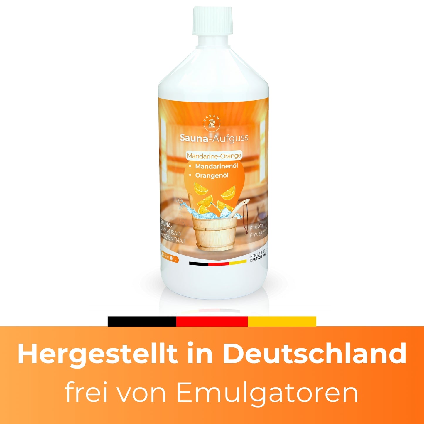 Saunaduft Saunaaufguss Sauna Duft Konzentrat Mandarine Orange 1L