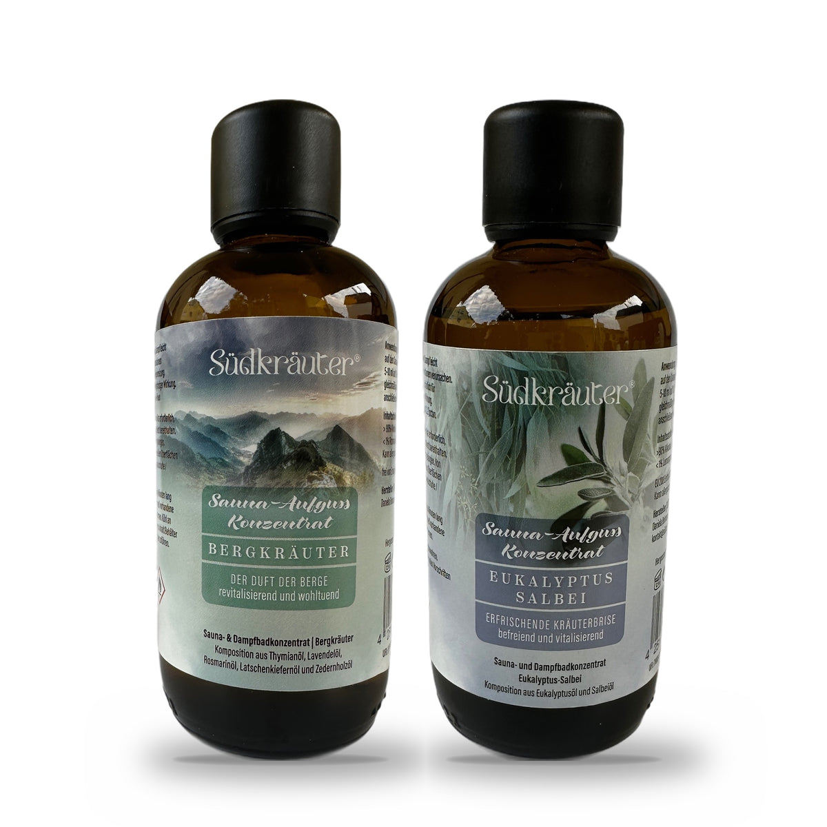 Saunaaufguss Set Bergkräuter & Eukalyptus-Salbei | 2 x 100 ml
