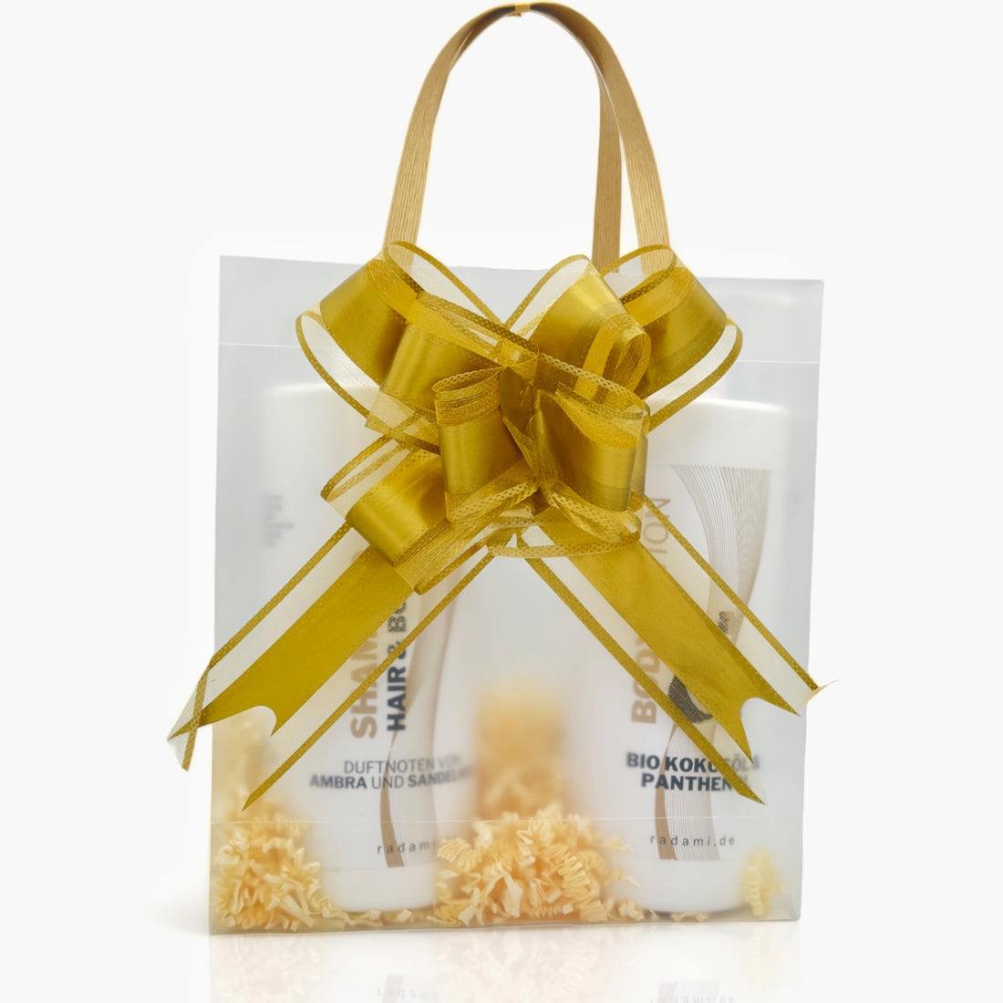 Geschenk Set Geschenkpackung Duschgel Ambra Sandelholz/ Bodylotion Bio Kokosöl 2 x1L - Mimaro