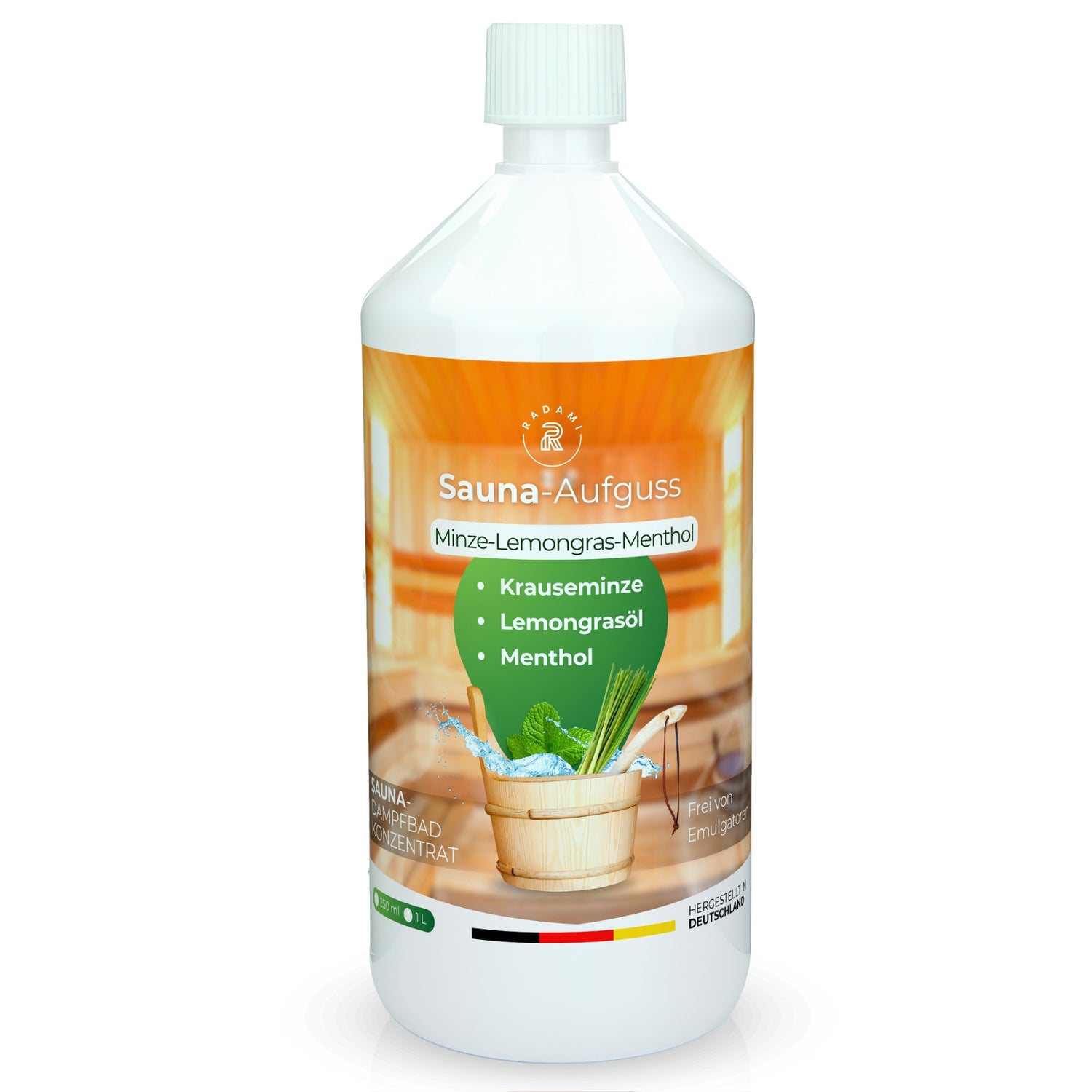 Saunaduft Saunaaufguss Sauna Duft Konzentrat Minze Lemongras 1L