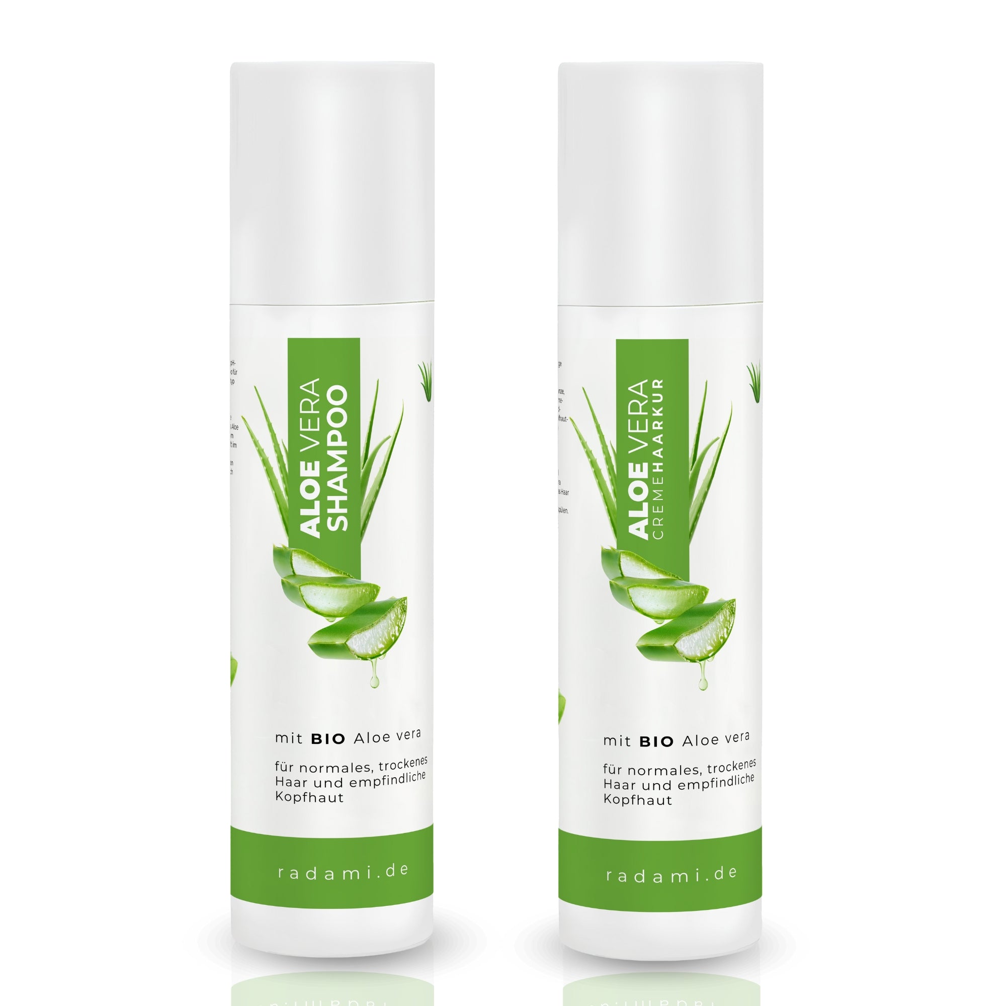 Aloe Vera Set Shampoo und Cremehaarkur Bio Aloe vera für trockenes Haar und empfindliche Kopfhaut jeweils 250 ml - Mimaro