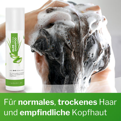 Aloe Vera Set Shampoo und Cremehaarkur Bio Aloe vera für trockenes Haar und empfindliche Kopfhaut jeweils 250 ml - Mimaro