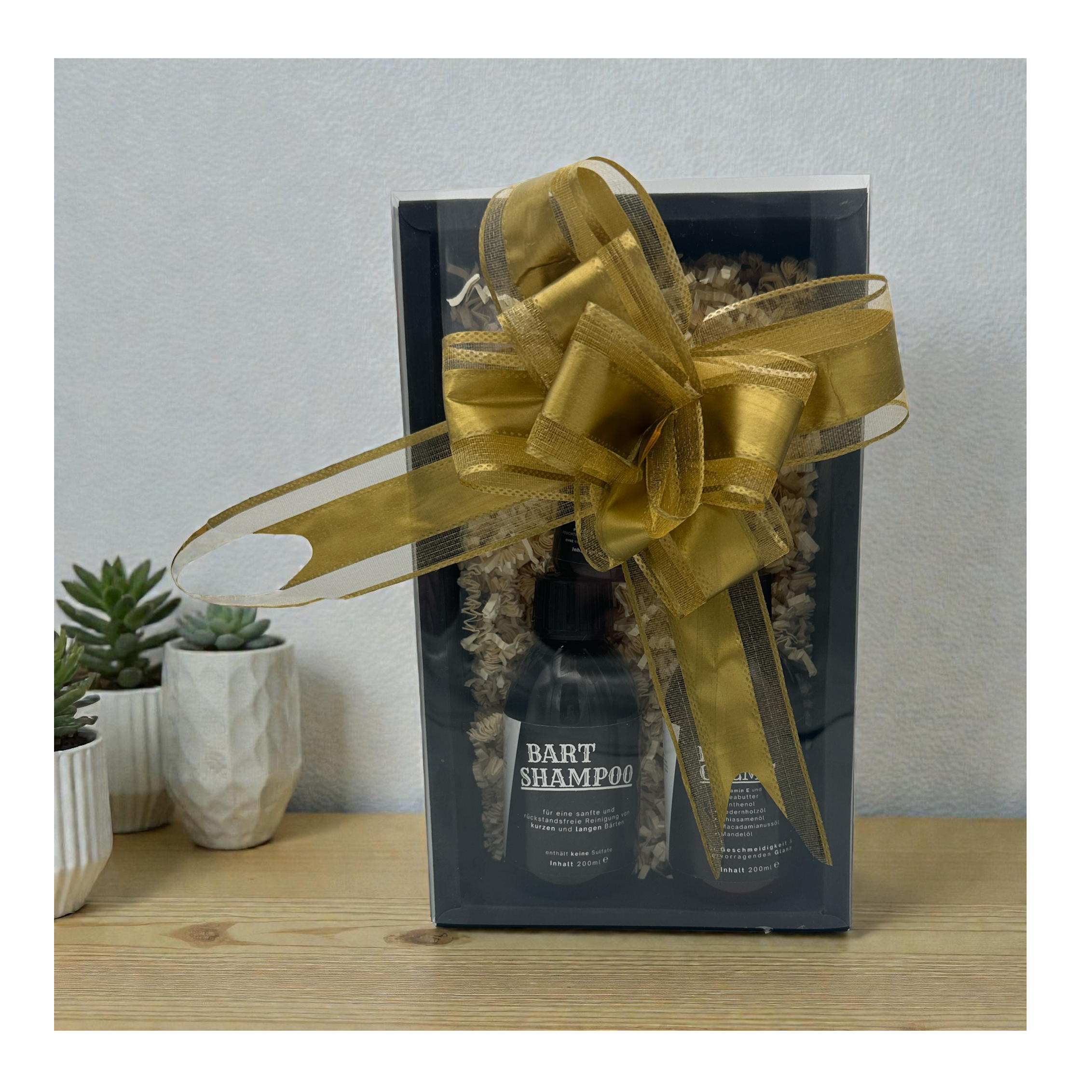 Bartpflege Geschenkbox – Bartshampoo, Bartcreme &amp; Bartöl Pfefferminze