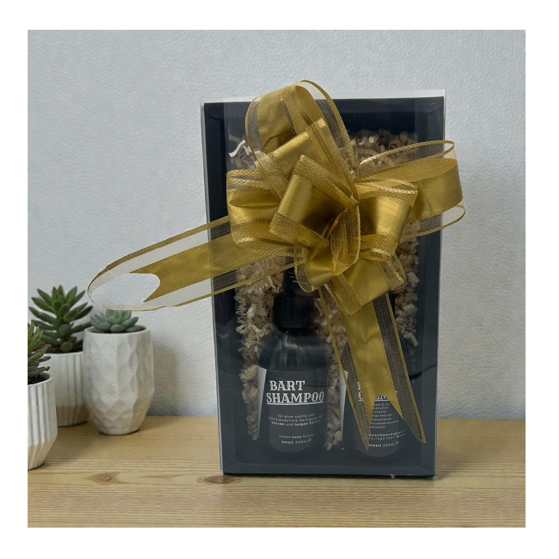Bartpflege Geschenkbox mit Bartshampoo, Bartcreme &amp; Bartöl Orange | 3-teilig