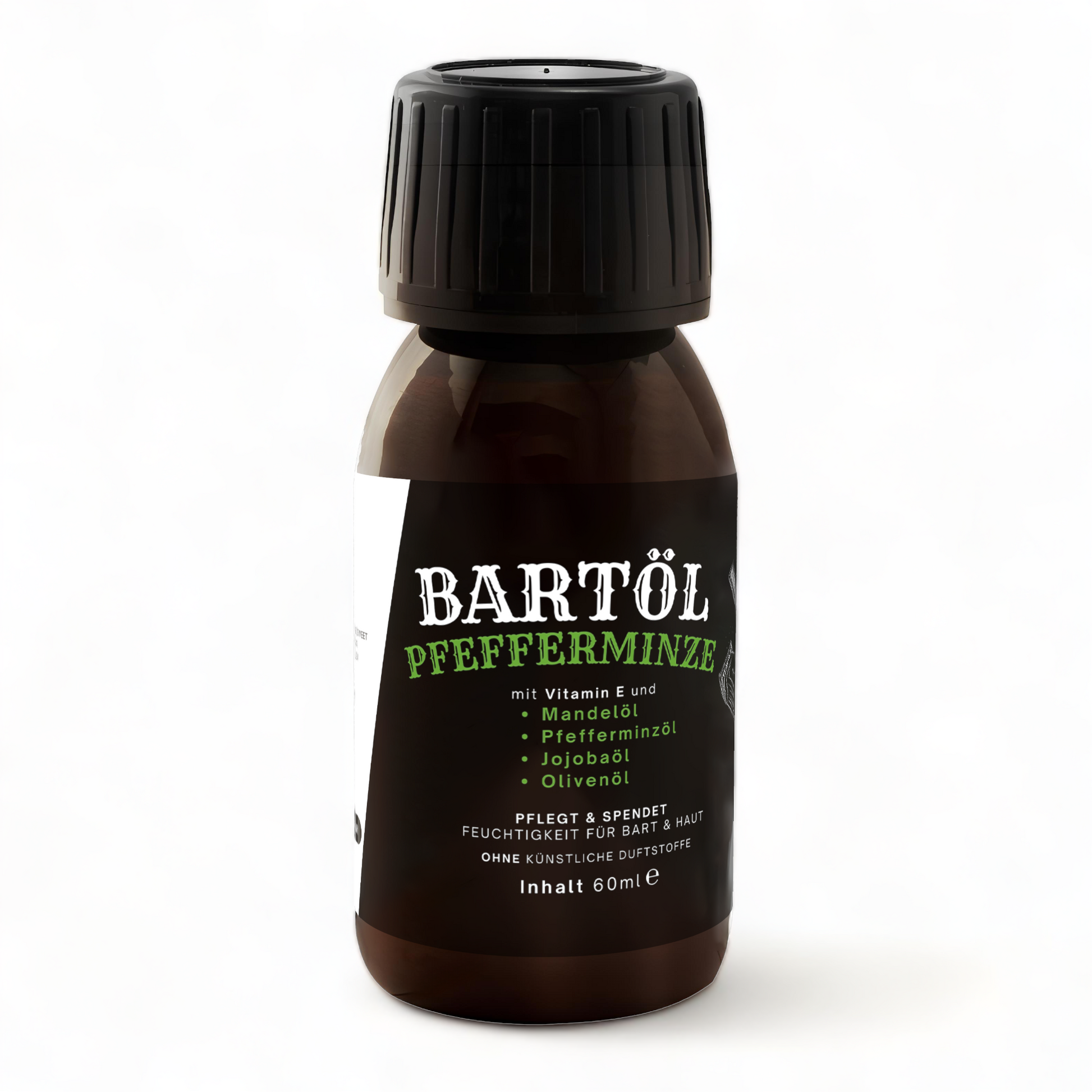 Bartöl Pfefferminze 60 ml Bartpflege mit Jojobaöl, Mandelöl und Olivenöl - Mimaro