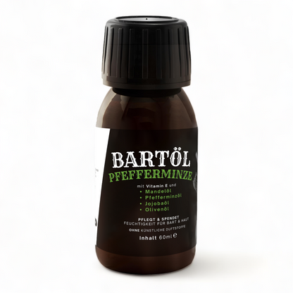 Bartöl Pfefferminze 60 ml Bartpflege mit Jojobaöl, Mandelöl und Olivenöl - Mimaro