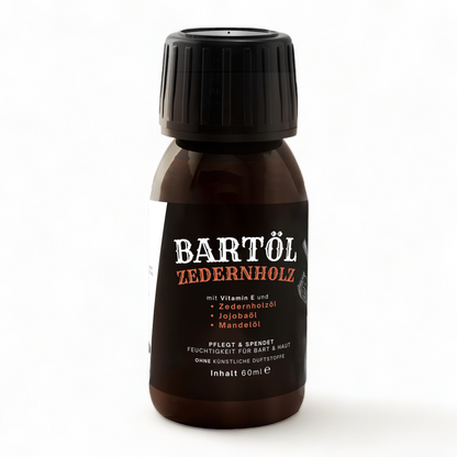 Bartöl Zedernholz 60 ml Bartpflege mit Jojobaöl und Mandelöl - Mimaro