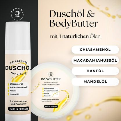 Duschöl Bodybutter Pflege SET Duschbad je150ml - Mimaro