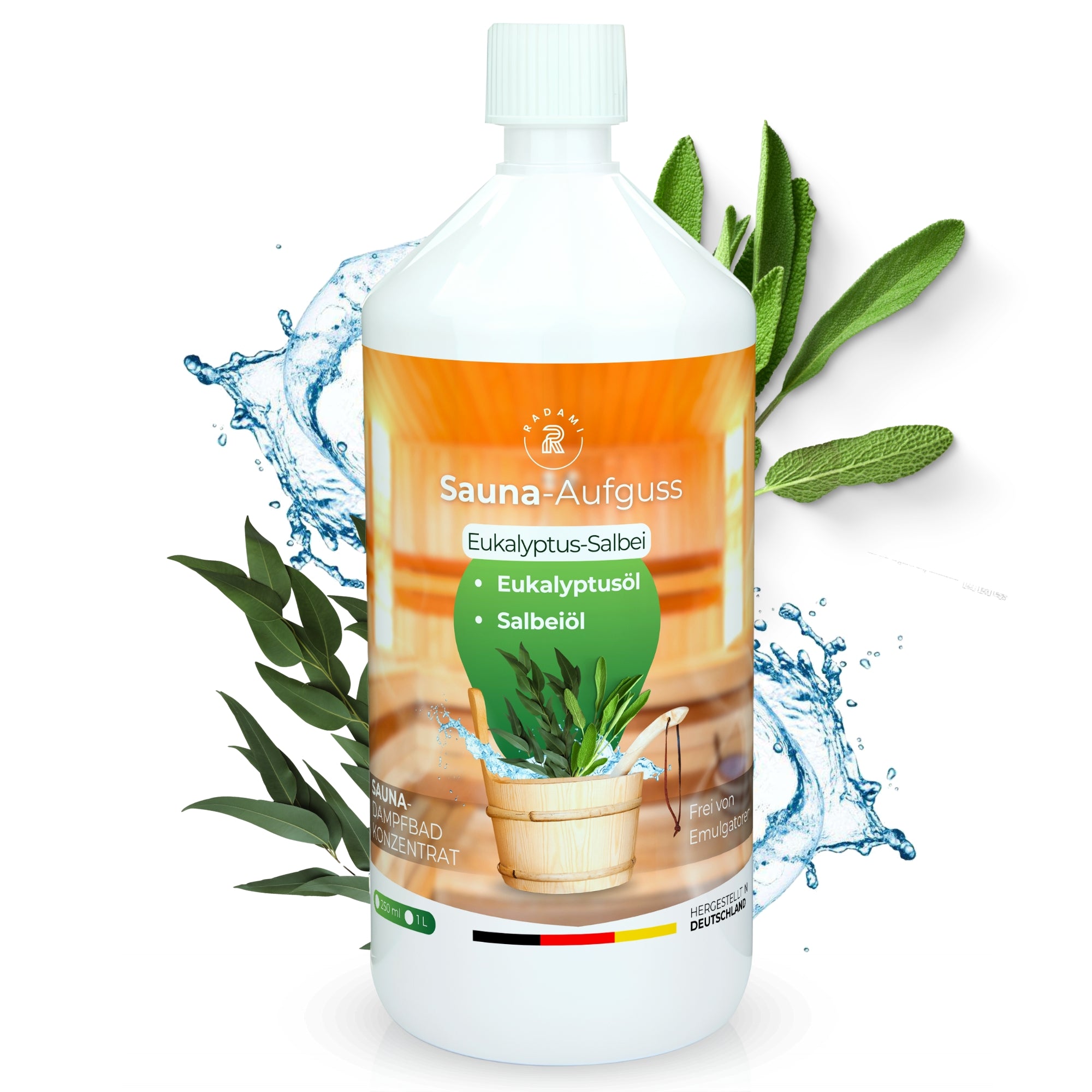Saunaduft Saunaaufguss Sauna Duft Aufguss Konzentrat Eukalyptus Salbei 1L