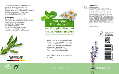 Fußbad Badezusatz für Fußbäder Kräutermix 150ml - Mimaro