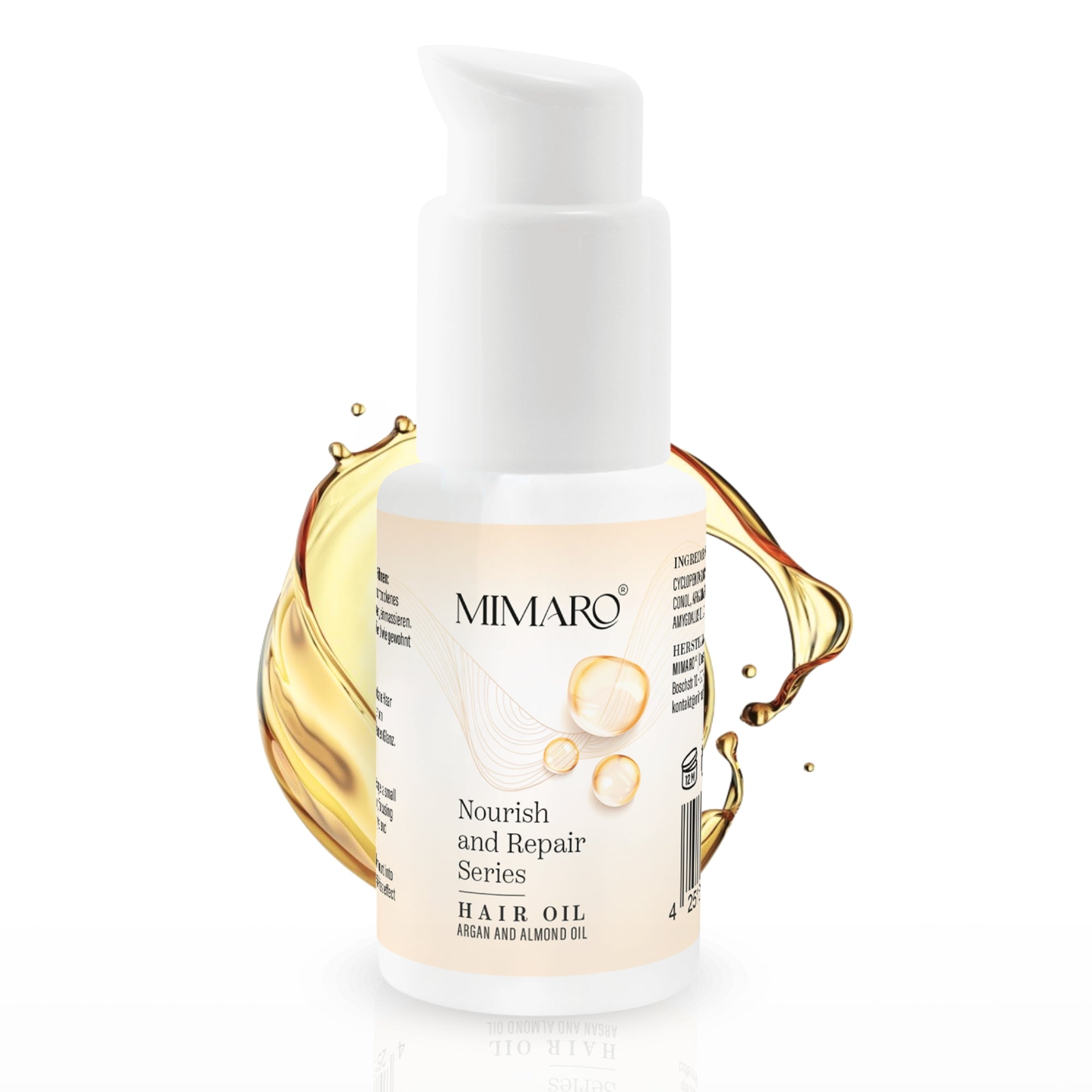 Mimaro® Nourish &amp; Repair Haaröl – Arganöl, Mandelöl, Kaschmir Extrakt gegen Frizz und Austrocknen - Mimaro