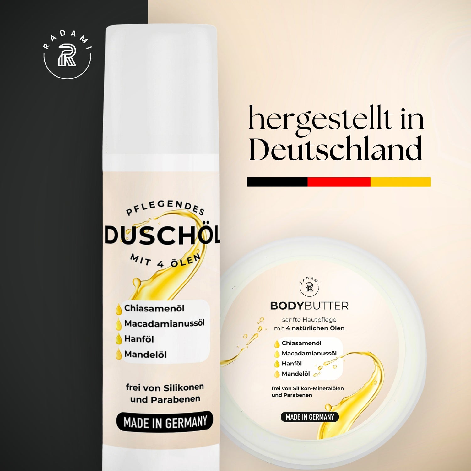 Duschöl Bodybutter Pflege SET Duschbad je150ml