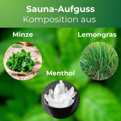 Saunaduft Saunaaufguss Sauna Duft Konzentrat Minze Lemongras 1L