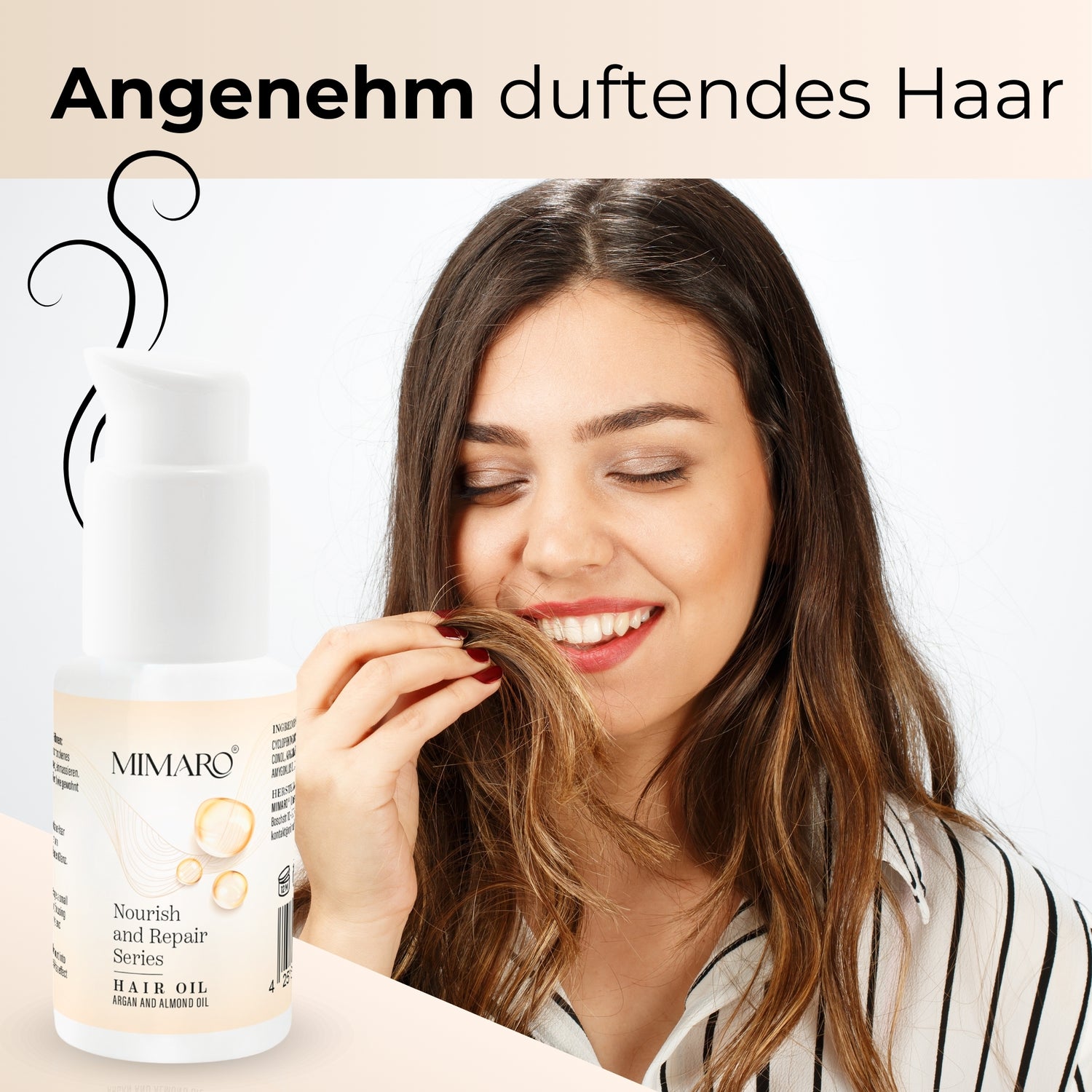 Mimaro® Nourish &amp; Repair Haaröl – Arganöl, Mandelöl, Kaschmir Extrakt gegen Frizz und Austrocknen - Mimaro