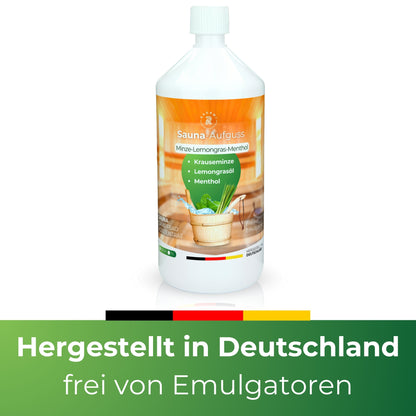 Saunaduft Saunaaufguss Sauna Duft Konzentrat Minze Lemongras 1L