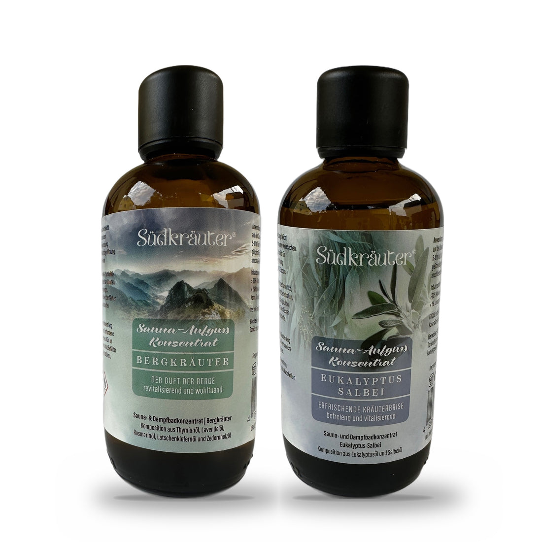 Saunaaufguss Set Bergkräuter &amp; Eukalyptus-Salbei | 2 x 100 ml