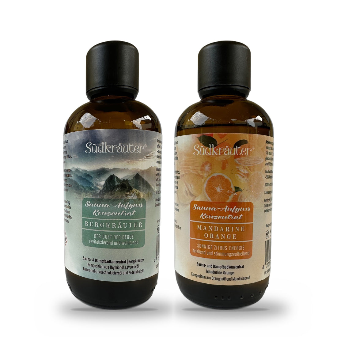 Saunaaufguss Set Bergkräuter &amp; Mandarine-Orange | 2 x 100 ml