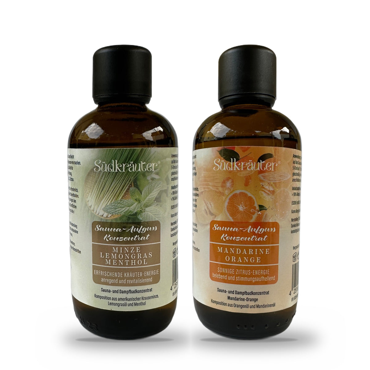 Saunaaufguss Set Minze-Lemongras &amp; Mandarine-Orange | 2 x 100 ml